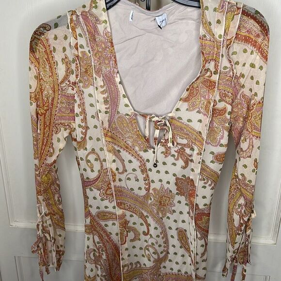 Petal & Pup SIO LONG SLEEVE MIDI DRESS Tan Nwot Size XS - Picture 4 of 9